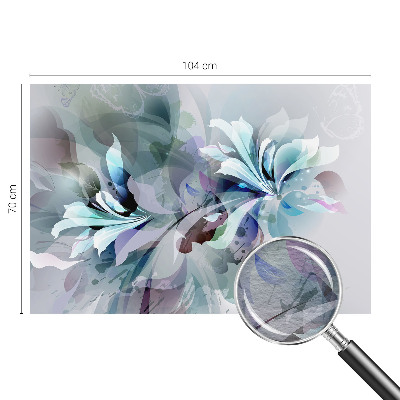 Fototapet stue med abstrakt blomsterdesign