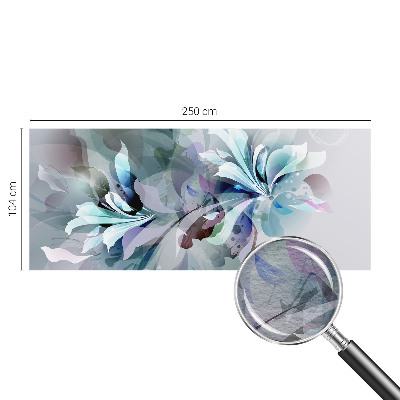 Fototapet stue med abstrakt blomsterdesign