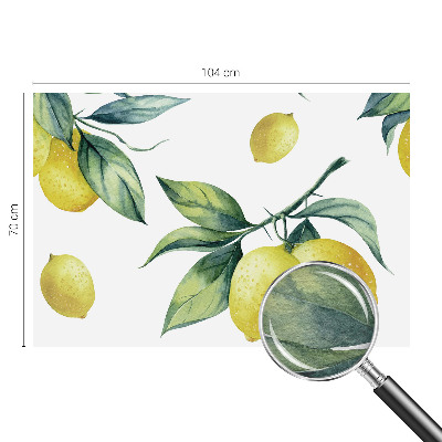 Fotovæg stue med citronmotiv