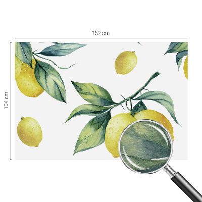 Fotovæg stue med citronmotiv