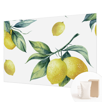 Fotovæg stue Citronmotiv
