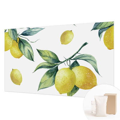 Fotovæg stue Citronmotiv