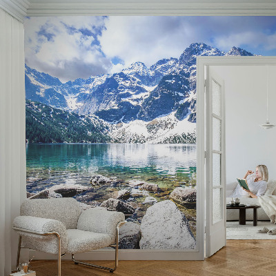 Foto tapet med motiv af et bjerglandskab