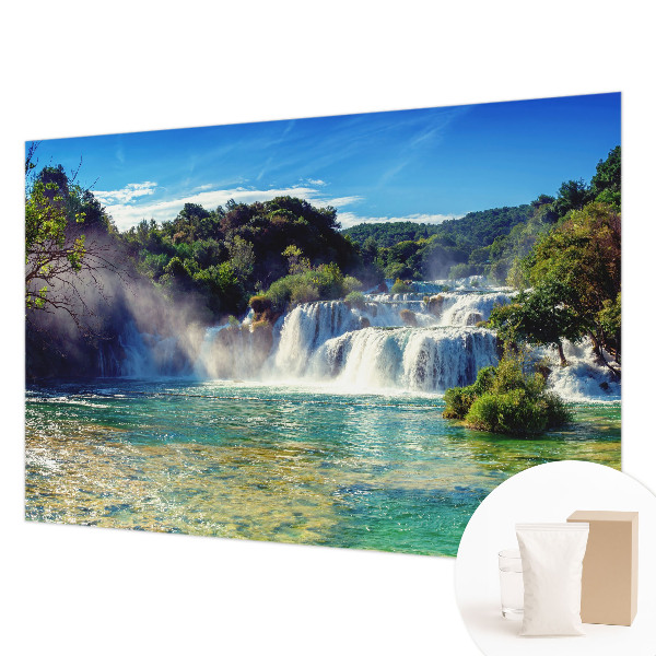 Non-woven fototapet med motiv af et vandfaldslandskab
