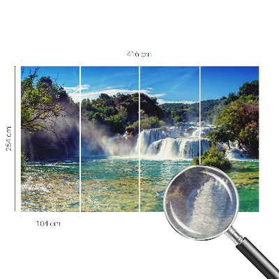 Non-woven fototapet med motiv af et vandfaldslandskab