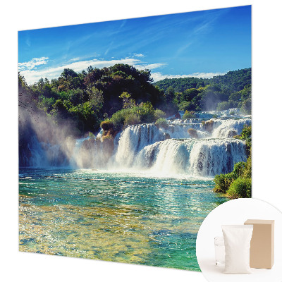Non-woven fototapet med motiv af et vandfaldslandskab