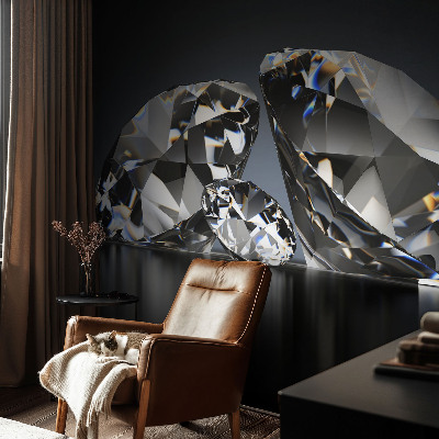 Væg tapet med krystalmønster og elegant finish
