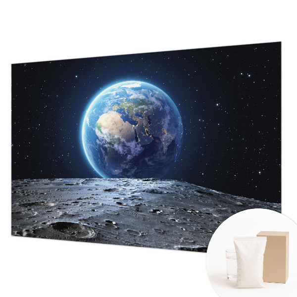Fotovæg stue med kosmisk panorama