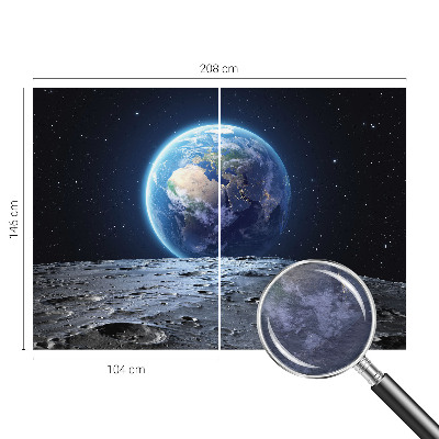 Fotovæg stue med kosmisk panorama