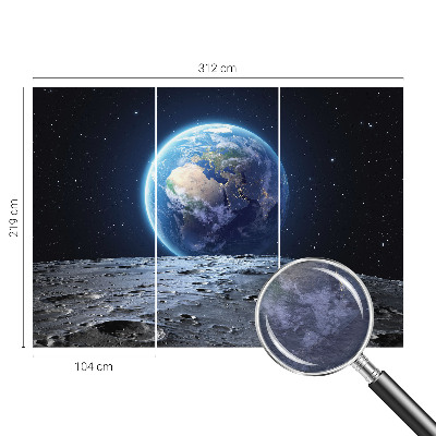 Fotovæg stue med kosmisk panorama