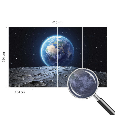 Fotovæg stue med kosmisk panorama
