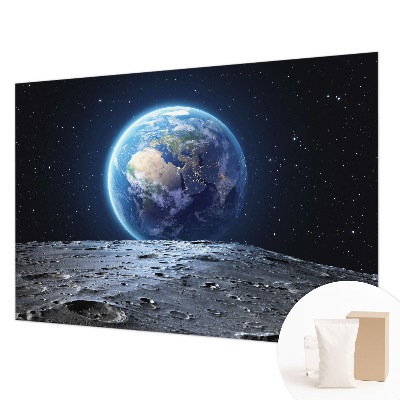 Fotovæg stue med kosmisk panorama