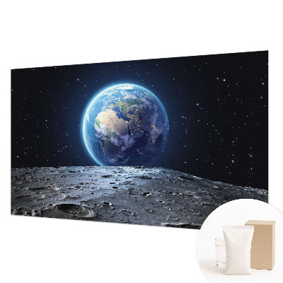 Fotovæg stue med kosmisk panorama