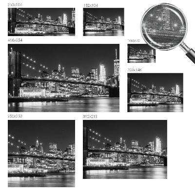 Fotovæg soveværelse med nattepanorama som vægdekoration