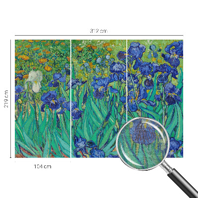 3D fototapet med motiv af haveblomster