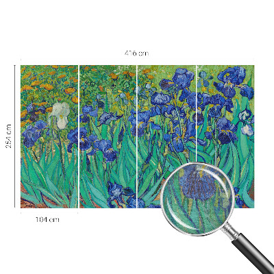3D fototapet med motiv af haveblomster