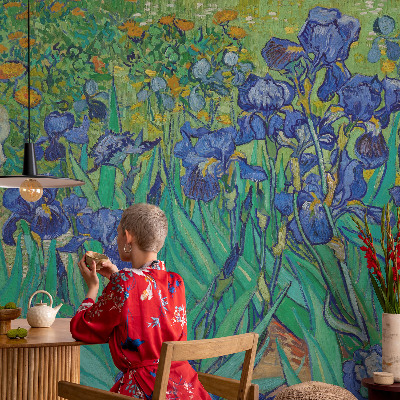 3D fototapet Haveblomster