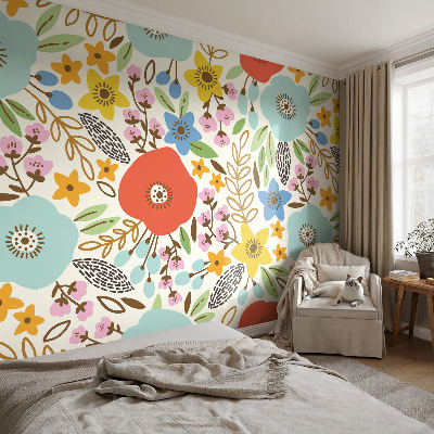 Tapet med blomstermønster