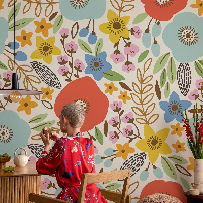 Tapet med blomstermønster