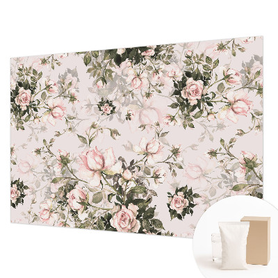 Tapet væg med blomstermønster