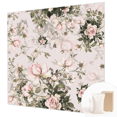 Tapet væg med blomstermønster