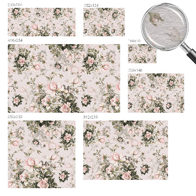 Tapet væg med blomstermønster