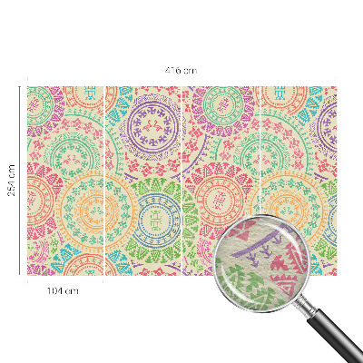 Fototapet soveværelse Farverige mandalaer