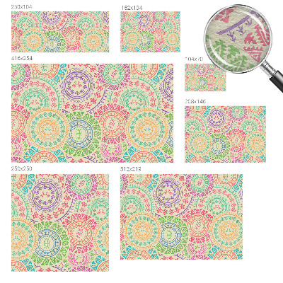 Fototapet soveværelse Farverige mandalaer