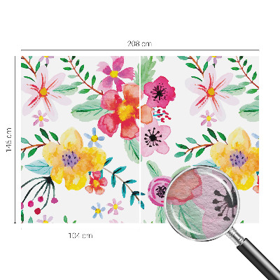 Fototapet til børn med blomstermotiv i friske farver
