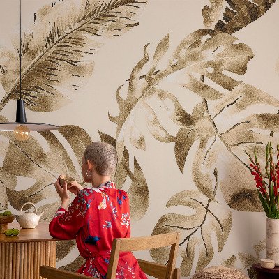 Fototapet efter mål med motiv af eksotisk flora