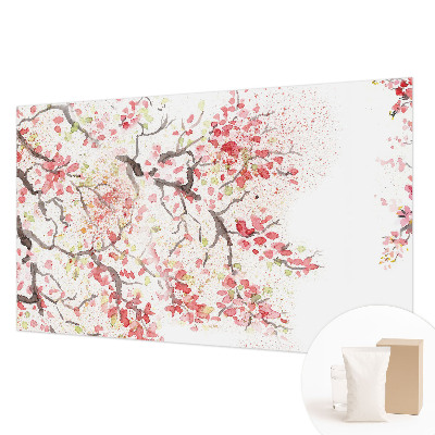 Fototapet på mål med blomstrende grene