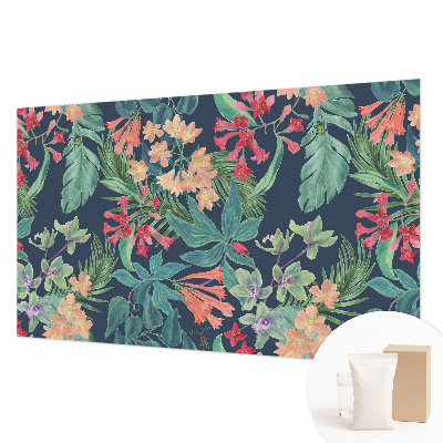Fotovæg med motiv af tropiske blomster