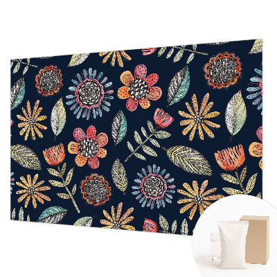 Fototapet stue Blomstermosaik