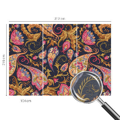 Fotovæg stue Farverig paisley