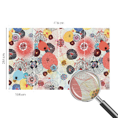 Stor fototapet Farverige blomster