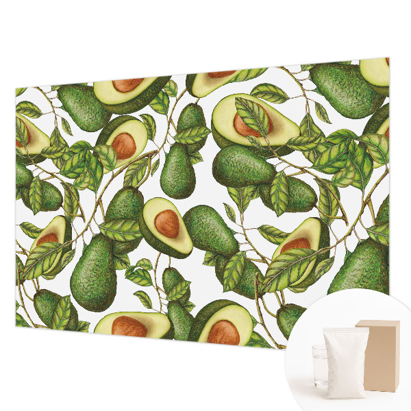 Fotovæg soveværelse Avocado-mønster