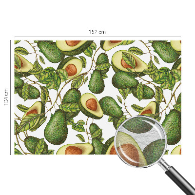 Fotovæg soveværelse med motiv i avocado-mønster