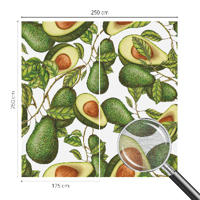 Fotovæg soveværelse med motiv i avocado-mønster