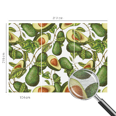 Fotovæg soveværelse Avocado-mønster