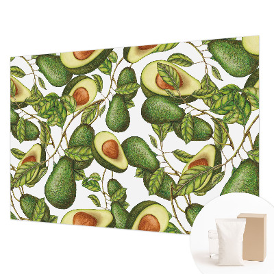 Fotovæg soveværelse Avocado-mønster