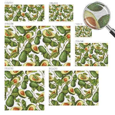 Fotovæg soveværelse Avocado-mønster