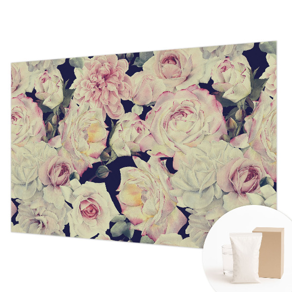 Modern fototapet med motiv af en blomsterbuket