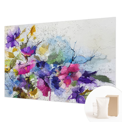 Fototapet med abstrakte blomster i dekorativt mønster
