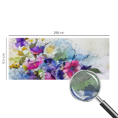 Fototapet med abstrakte blomster i dekorativt mønster
