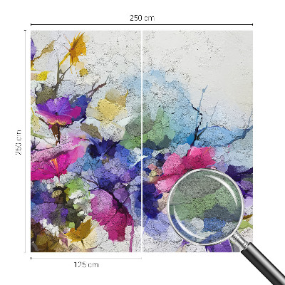 Fototapet med abstrakte blomster i dekorativt mønster