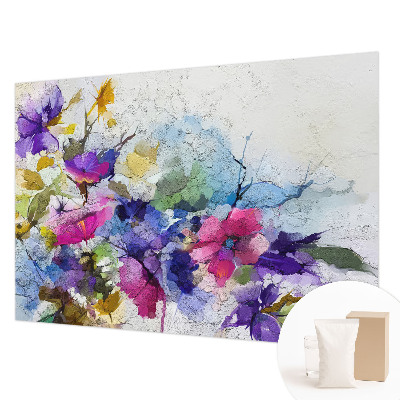 Fototapet med abstrakte blomster i dekorativt mønster