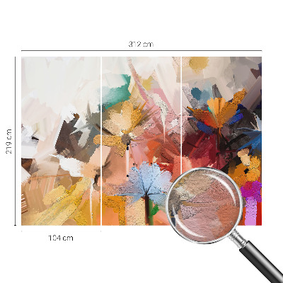 Non-woven fototapet med et abstrakt blomstermotiv