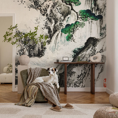 Høj kvalitet fototapet med motiv af naturens vandfald
