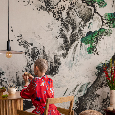 Høj kvalitet fototapet Naturens vandfald