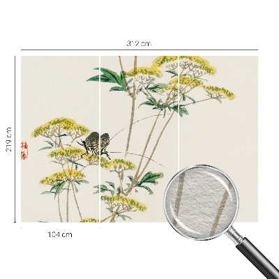 3D fototapet med blomster i naturtro motiv